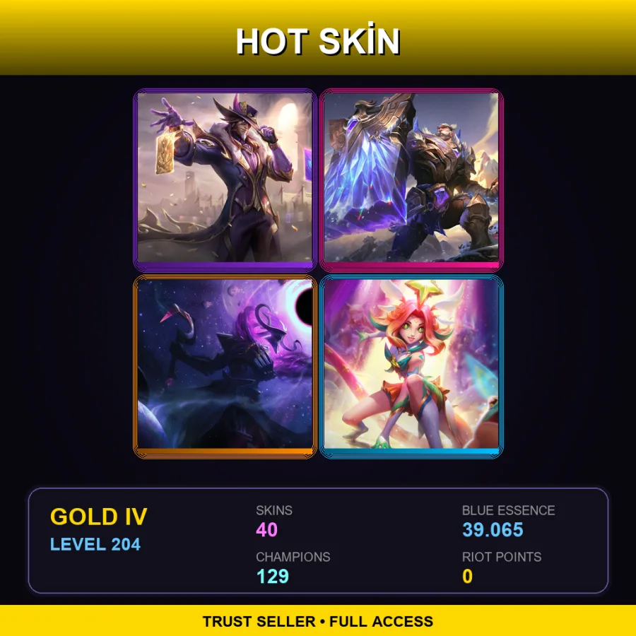 BR | Lv204 | Gold IV | 40 Skin | 129 Champ