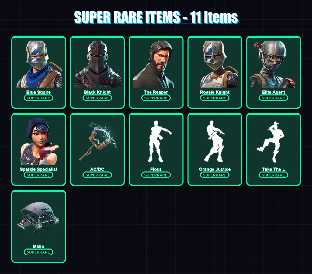 [PC/XBOX/PSN] | Blue Squire | Black Knight | The Reaper | Royale Knight | Elite Agent | 19 skin | 20 pickaxe | 28 emote | 22 glider | Lv436