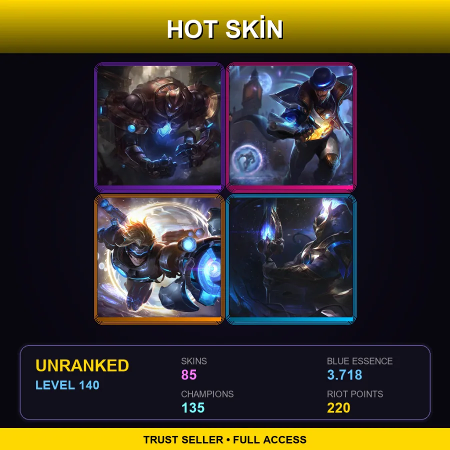 NA | Lv140 | Unranked | 85 Skin | 135 Champ — LoL account