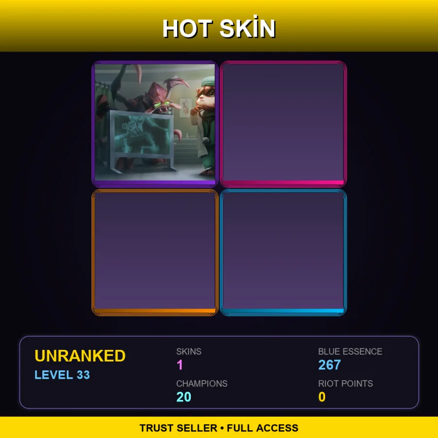 EUW | Kennen M.D. | 1 Skin | 20 Champ | Lv33
