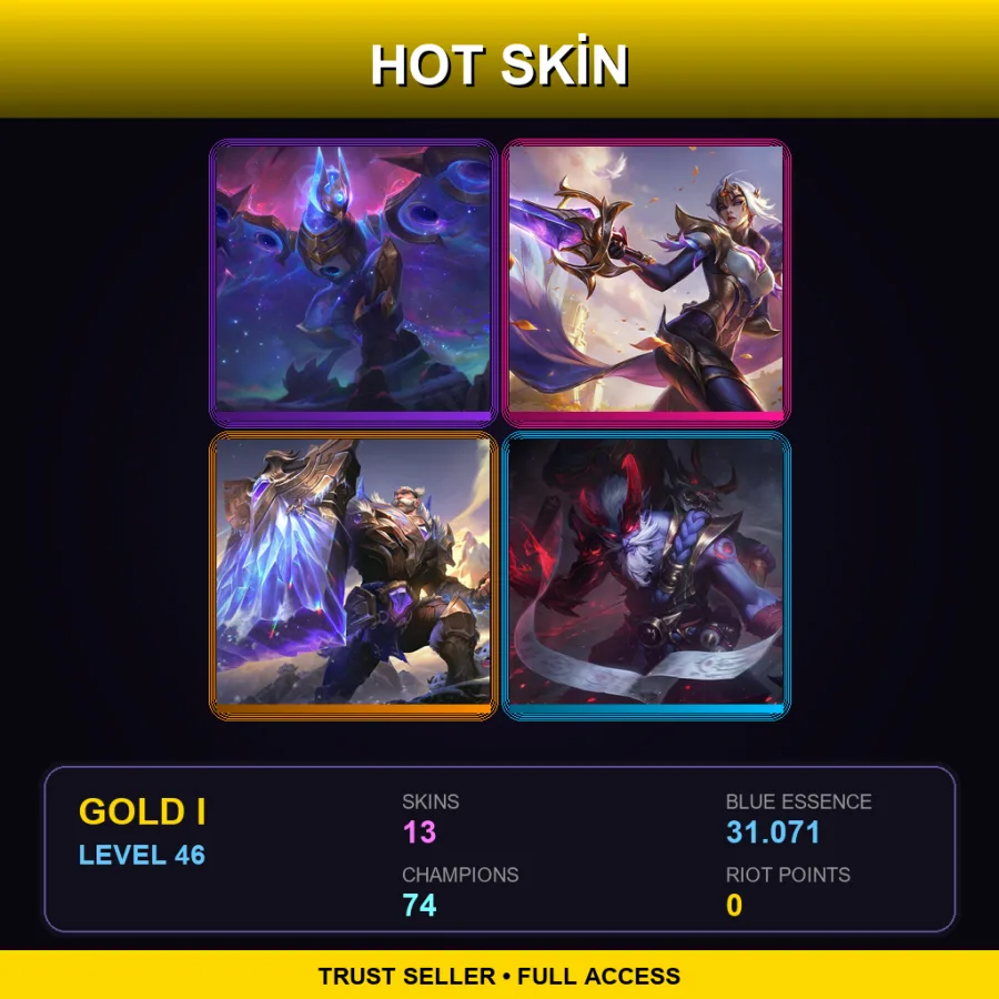 BR | Lv46 | Gold I | 13 Skin | 74 Champ