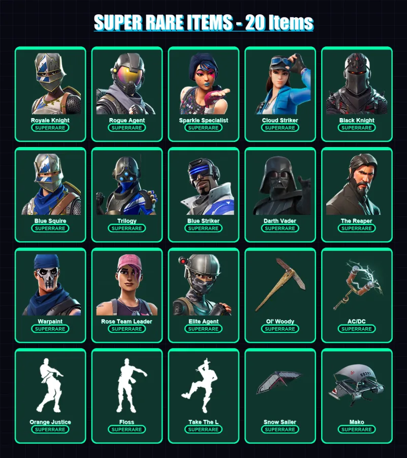 [PS4/PS5/XBOX/PC] | Royale Knight | Rogue Agent | Sparkle Specialist | 69 skin | Lv1136