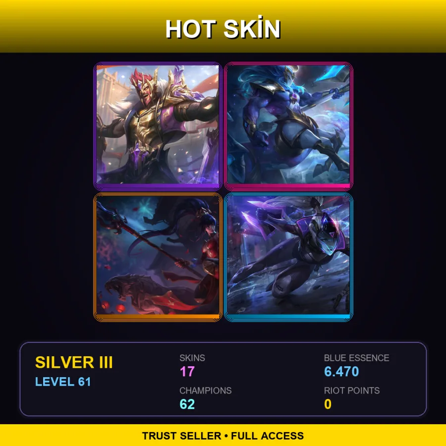 TR | Lv61 | Silver III | 17 Skin | 62 Champ