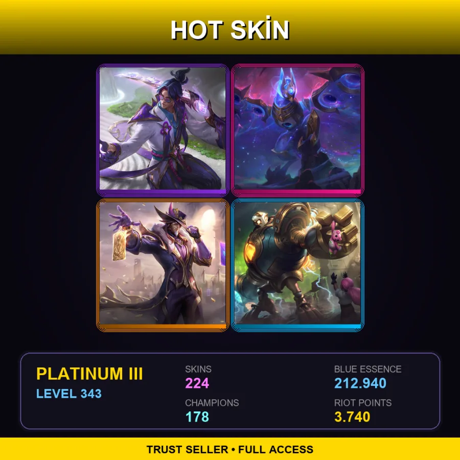 NA | Lv343 | Platinum III | 224 Skin | 178 Champ