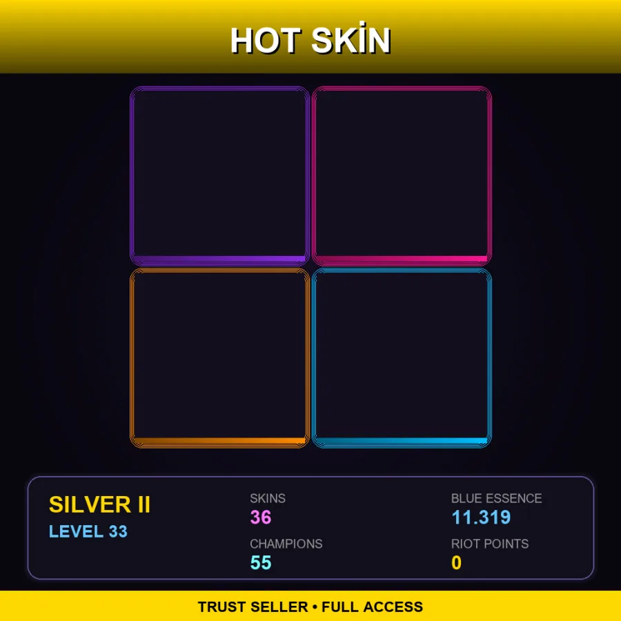 TR | Lv33 | Silver II | 36 Skin | 55 Champ