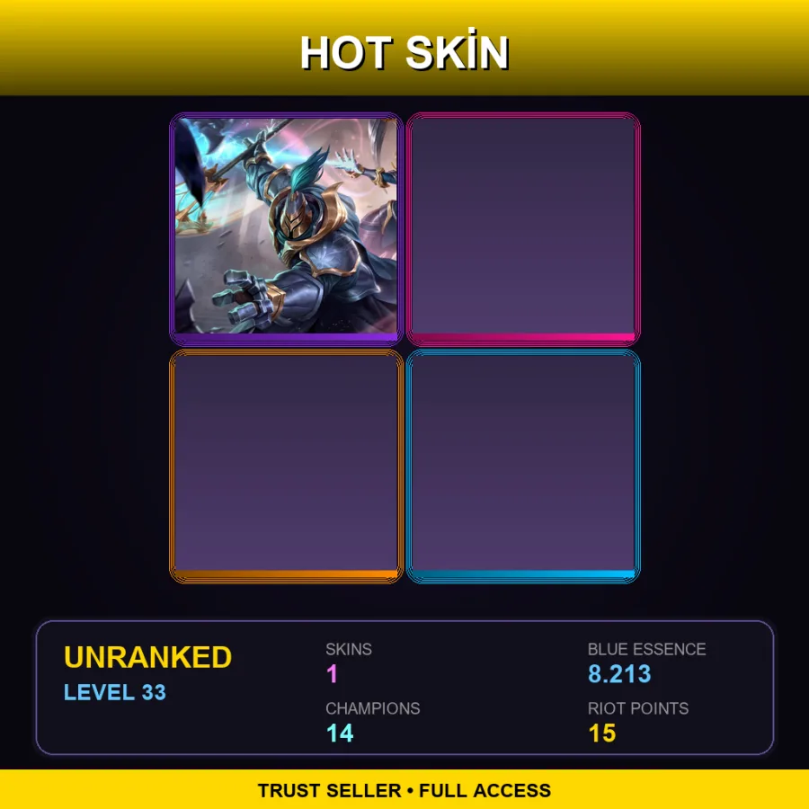 EUW | Lv33 | Unranked | 1 Skin | 14 Champ — LoL account