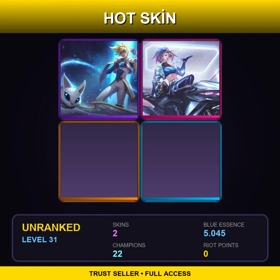 EUW | Lv31 | Unranked | 2 Skin | 22 Champ