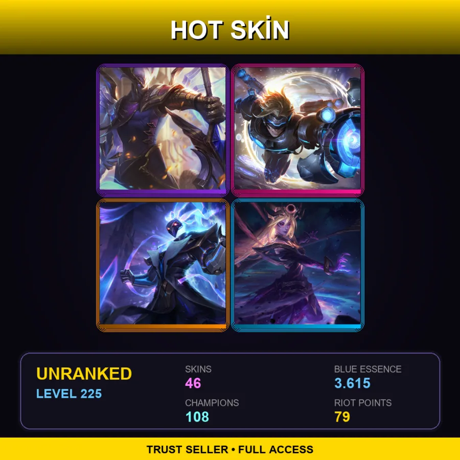 TR | Victorious Aatrox | Pulsefire Ezreal | Pulsefire Thresh | Dark Cosmic Lux | 46 Skin | 108 Champ | Lv225
