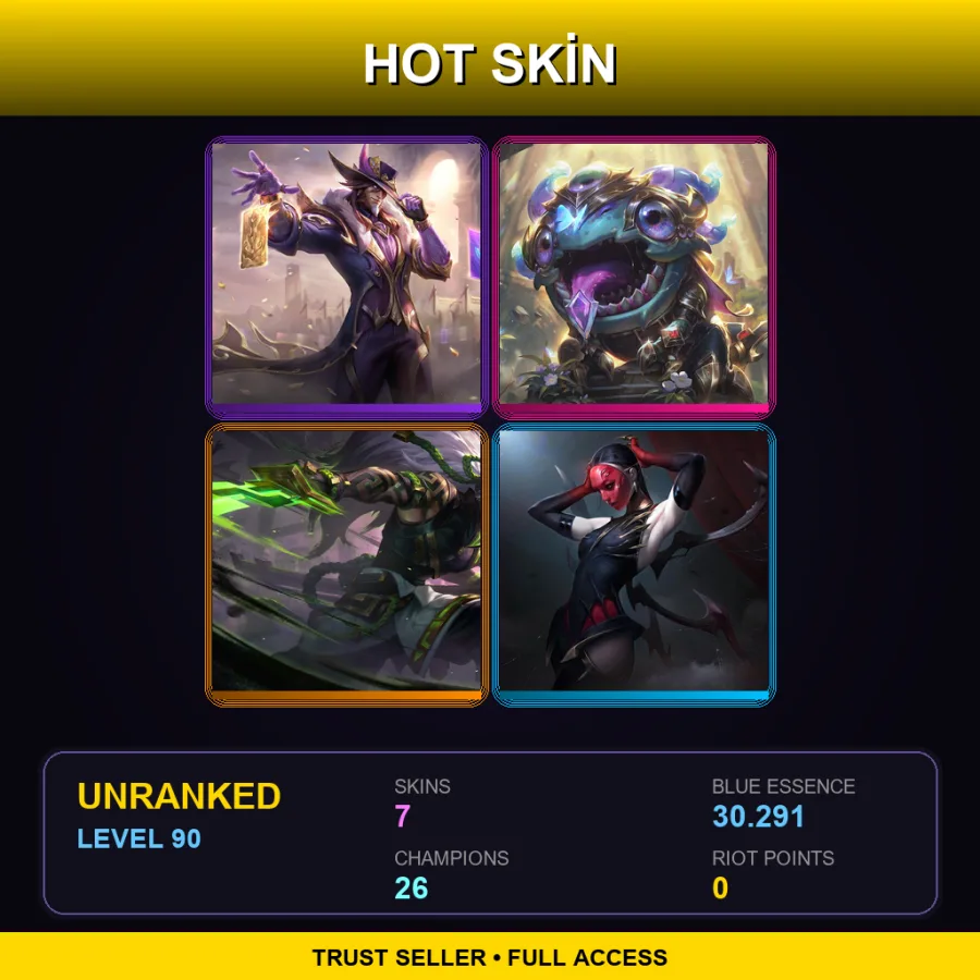 NA | Lv90 | Unranked | 7 Skin | 26 Champ with Annie