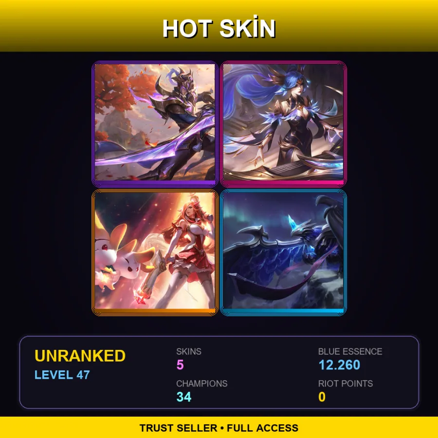 TR | Lv47 | Unranked | 5 Skin | 34 Champ