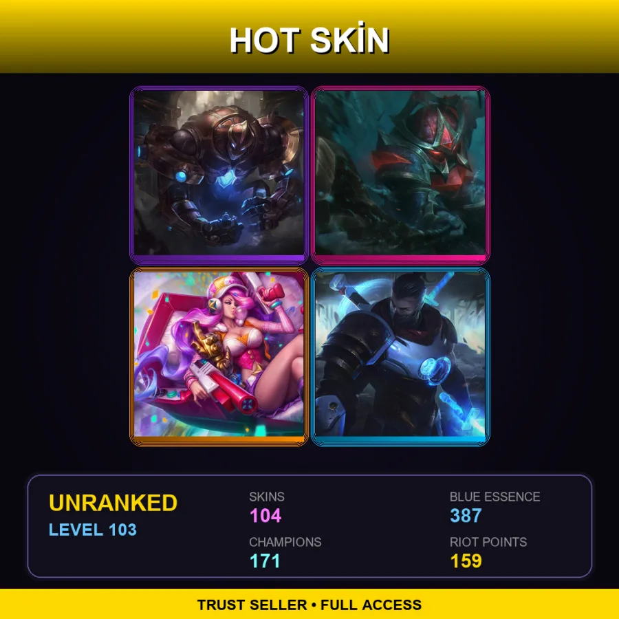TR | Lv103 | Unranked | 104 Skin | 171 Champ — Winter Wonder Lulu