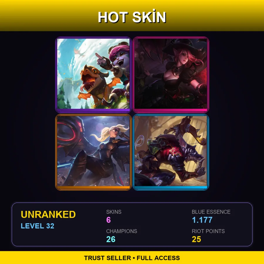 TR | Lv32 | Unranked | 6 Skin | 26 Champ