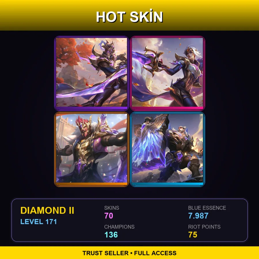 EUNE | Lv171 | Diamond II | 70 Skin | 136 Champ