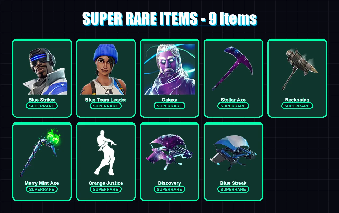 [PC/XBOX/PSN] | Blue Striker | Blue Team Leader | Galaxy | Valor | Calamity | 25 skin | 26 pickaxe | 28 emote | 34 glider | Lv542