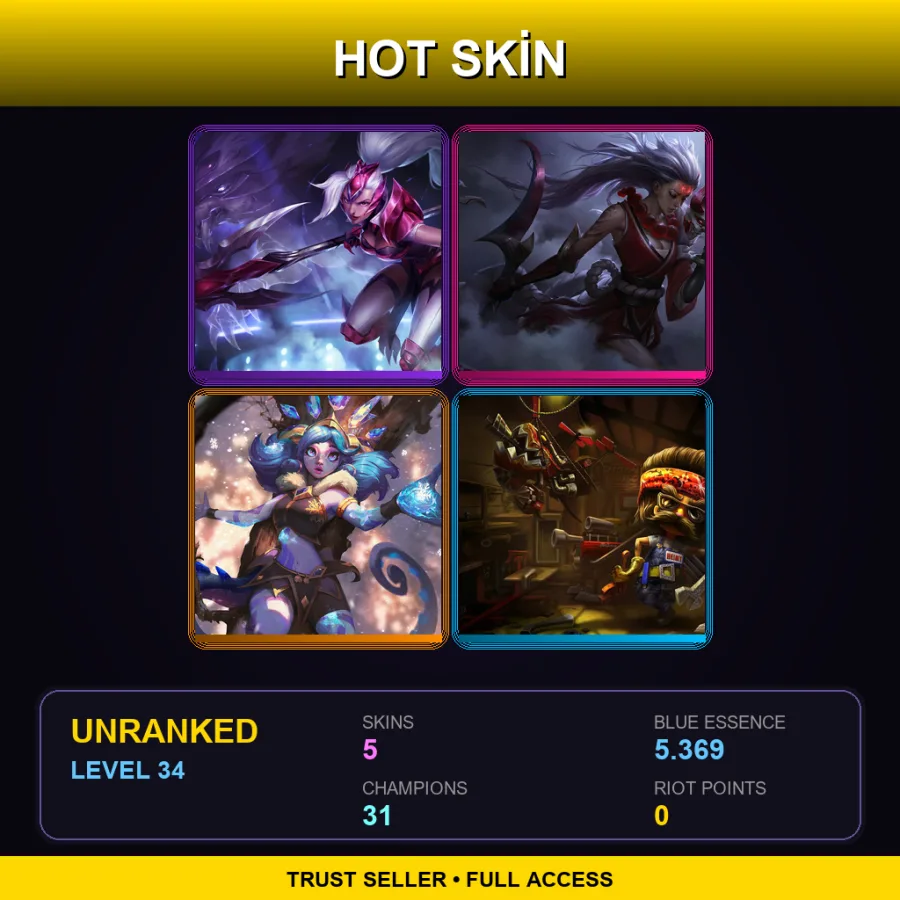LAS | Lv34 | Unranked | 5 Skin | 31 Champ — Blood Moon Diana
