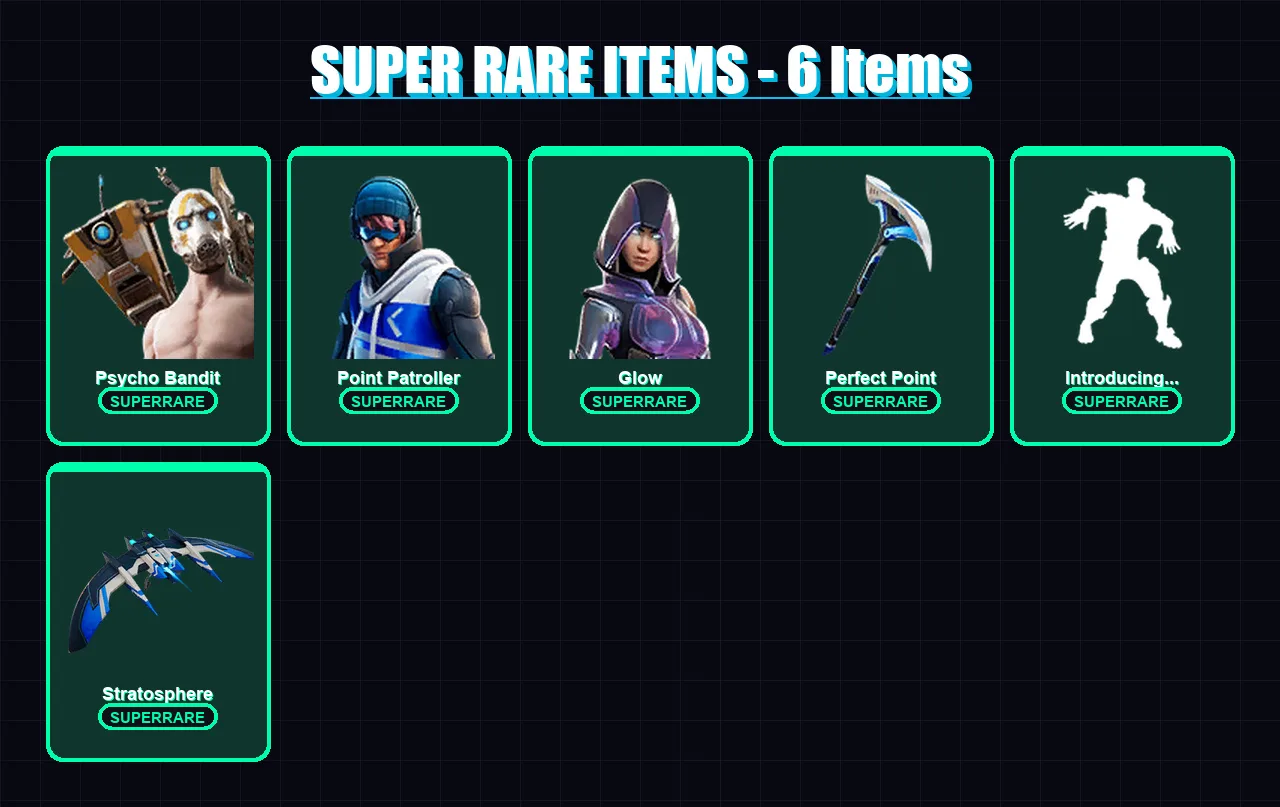 [PC/XBOX] | Psycho Bandit | Point Patroller | Glow | Sorana | Rox | 81 skin | 74 pickaxe | 119 emote | 82 glider | Lv1030