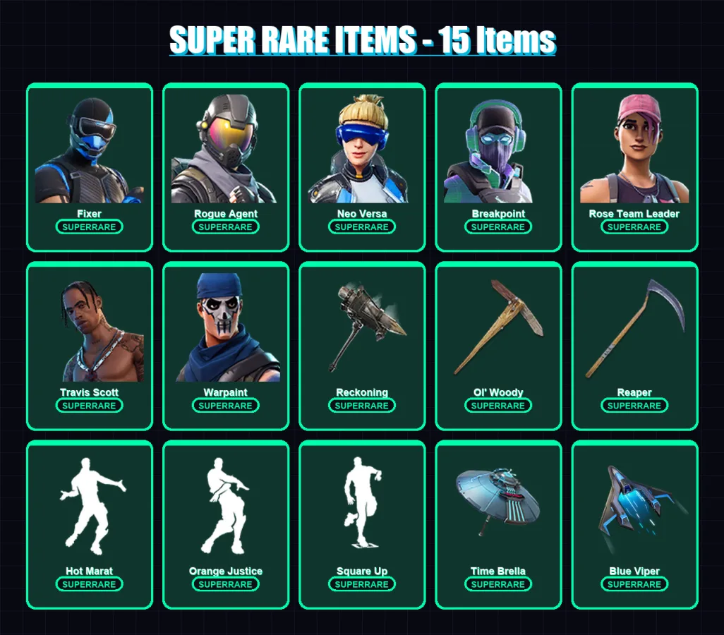 [PS4/PS5/XBOX/PC] | Fixer | Rogue Agent | Neo Versa | Breakpoint | Rose Team Leader | 147 skin | 155 pickaxe | 148 emote | 151 glider | Lv2151