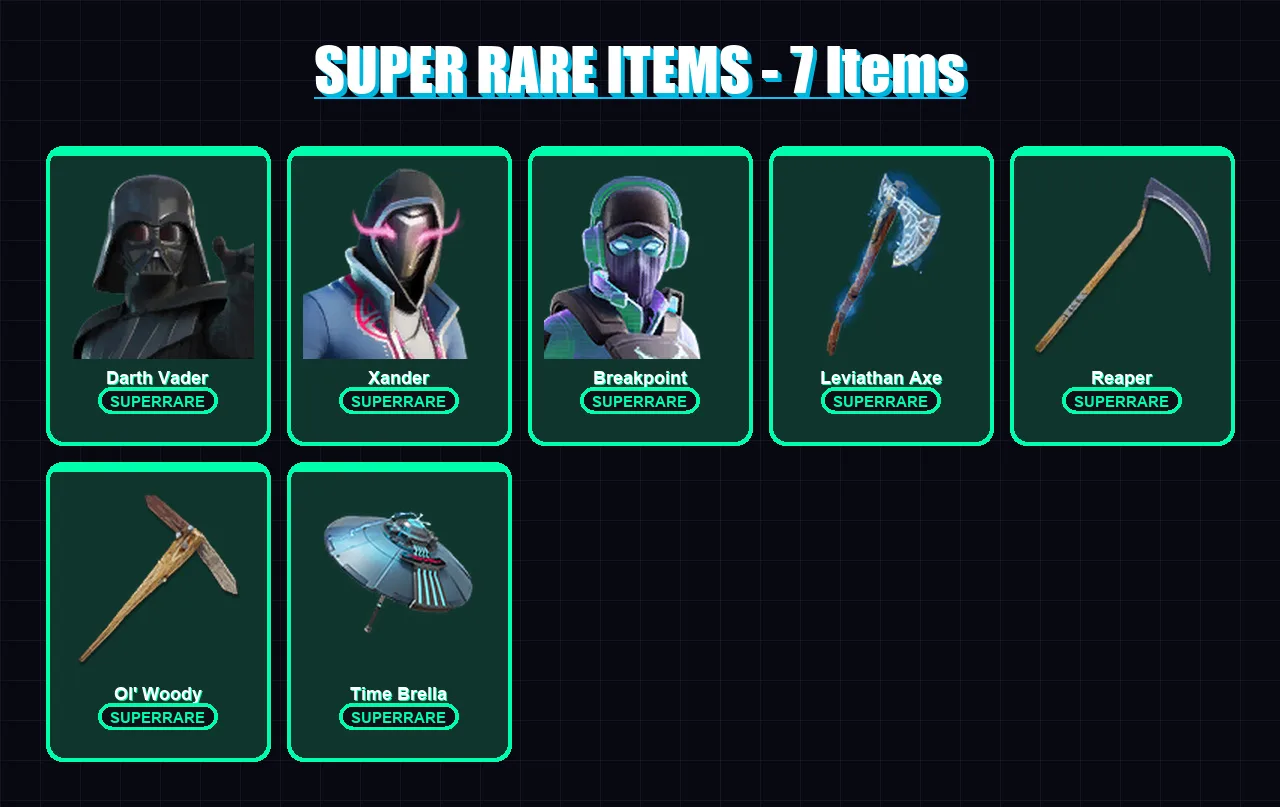 [PC/XBOX/PSN] | Darth Vader | Xander | Breakpoint | Spire Assassin | Galaxia | 172 skin | 208 pickaxe | 113 emote | 147 glider | Lv2225