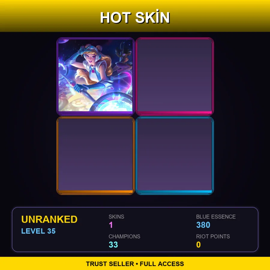VN | Lv35 | Unranked | 1 Skin | 33 Champ — Space Groove Lux