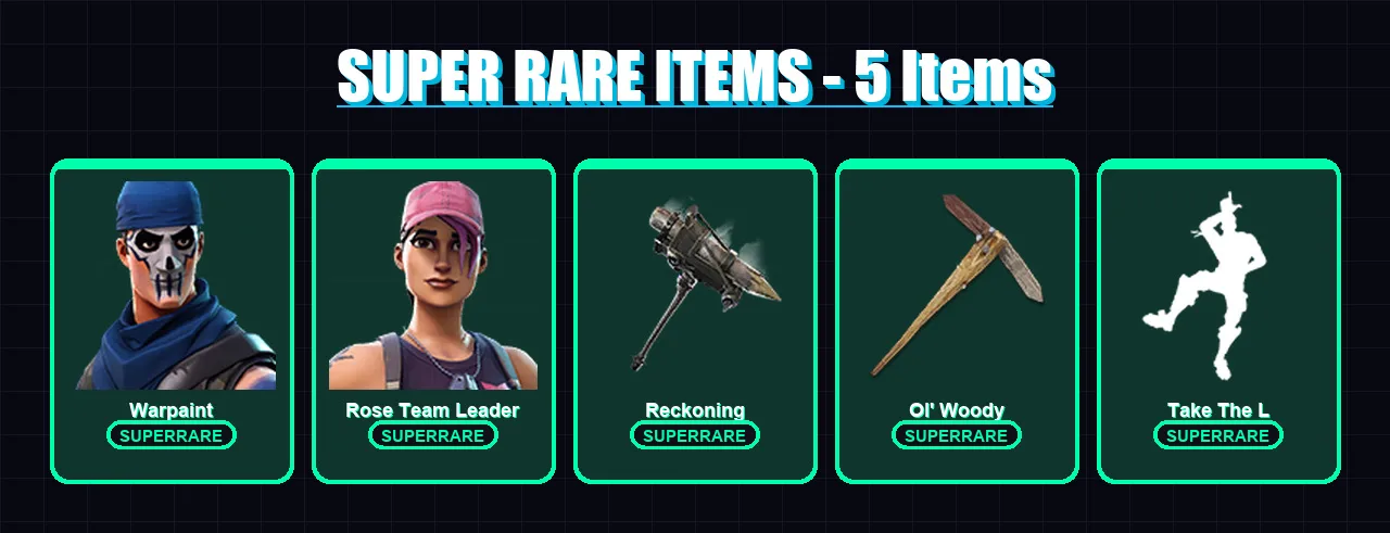 [PC/XBOX/PSN] | Warpaint | Rose Team Leader | Calamity | Carbide | Rust Lord | 11 skin | 10 pickaxe | 8 emote | 12 glider | Lv100