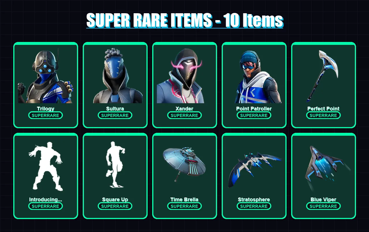 [PS4/PS5/XBOX/PC] | Trilogy | Sultura | Xander | Point Patroller | The Origin | 143 skin | 216 pickaxe | 190 emote | 173 glider | Lv3389