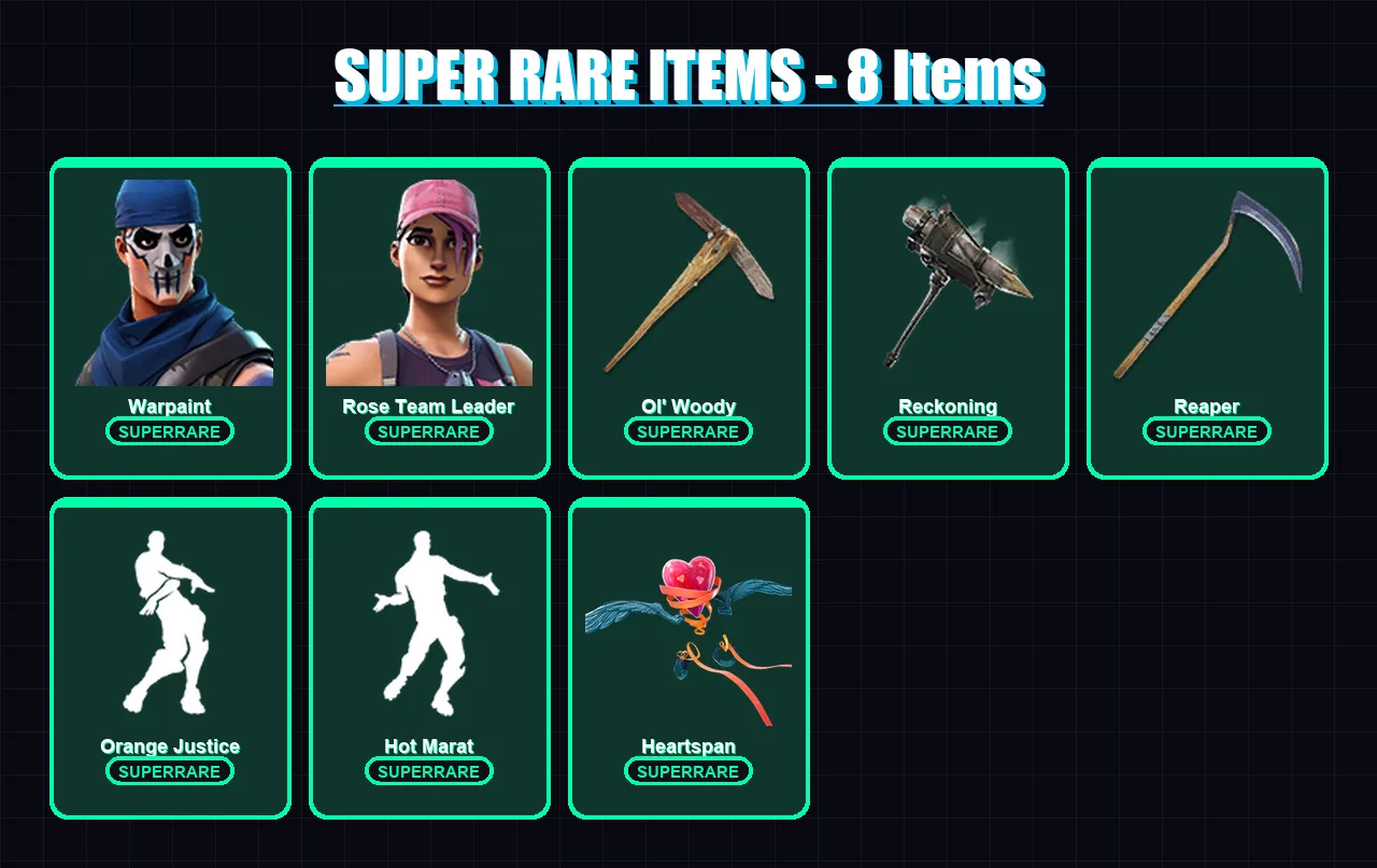 [PC/XBOX/PSN] | Warpaint | Rose Team Leader | Zenith | Dire | Lynx | 127 skin | 130 pickaxe | 120 emote | 101 glider | Lv2497