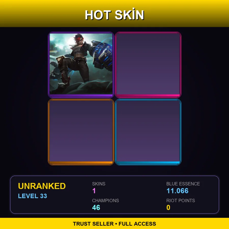 EUW | Lv33 | Unranked | 1 Skin | 46 Champ