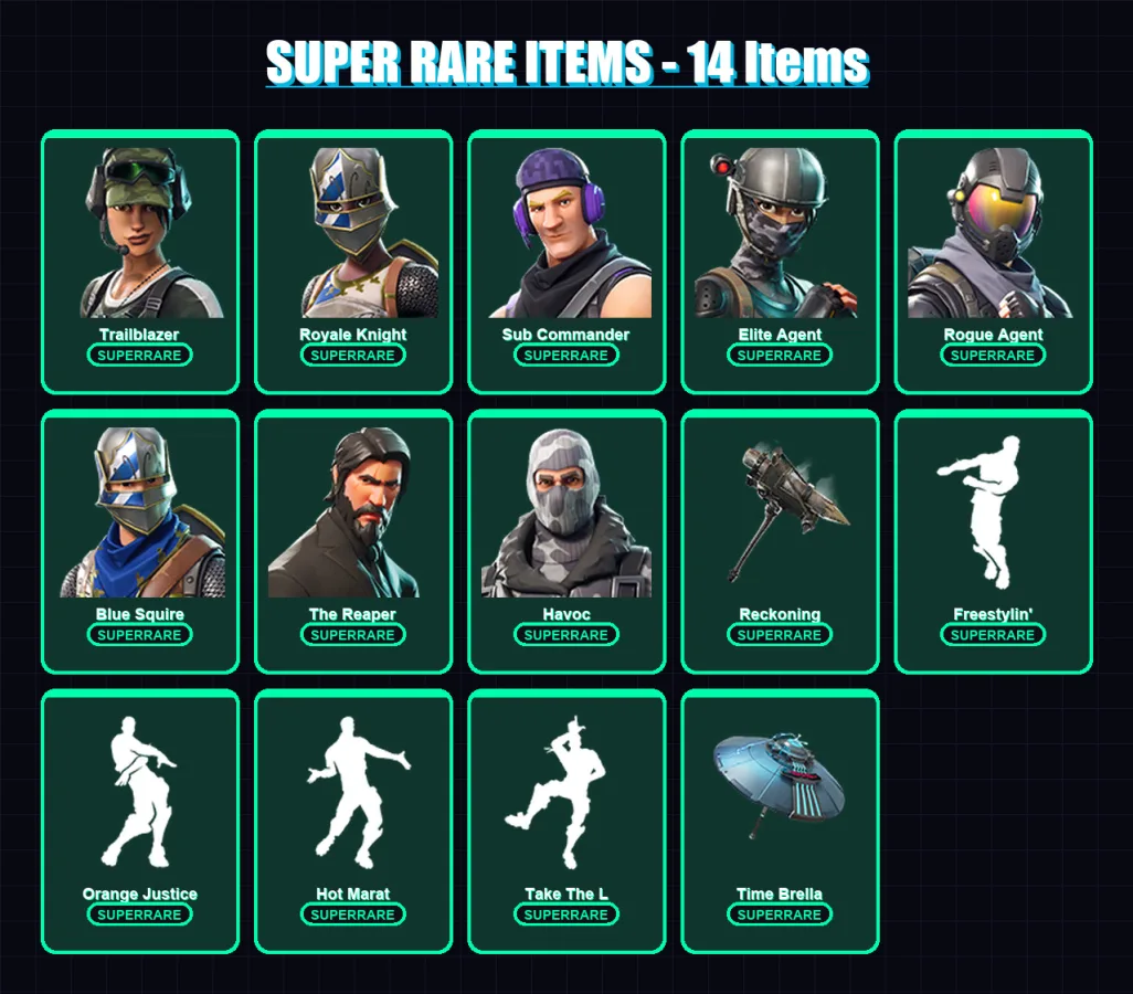 [PC] | Trailblazer | Royale Knight | Sub Commander | Elite Agent | Rogue Agent | 88 skin | 63 pickaxe | 72 emote | 61 glider | Lv816