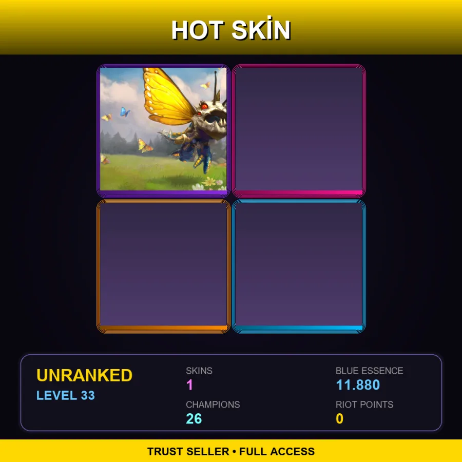 VN | Lv33 | Unranked | 1 Skin | 26 Champ — LoL account