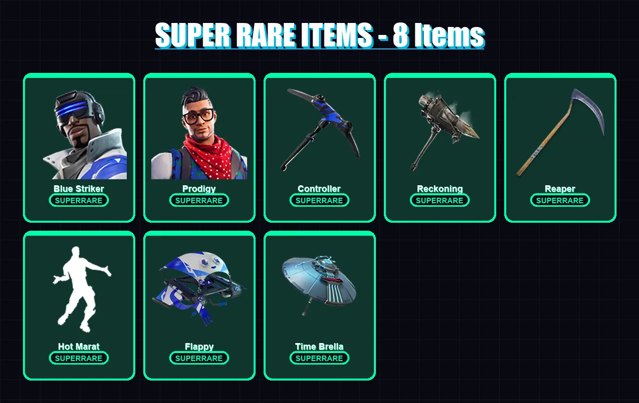 [PS4/PS5/XBOX/PC] | Blue Striker | Prodigy | Frozen Red Knight | Ragnarok | Enforcer | 64 skin | 60 pickaxe | 73 emote | 69 glider | Lv1133