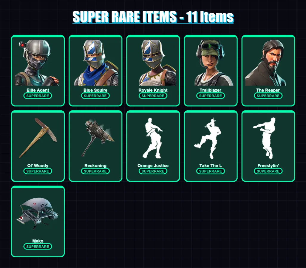 [PC/PSN] | Elite Agent | Blue Squire | Royale Knight | Trailblazer | The Reaper | 36 skin | 69 pickaxe | 49 emote | 53 glider | Lv825