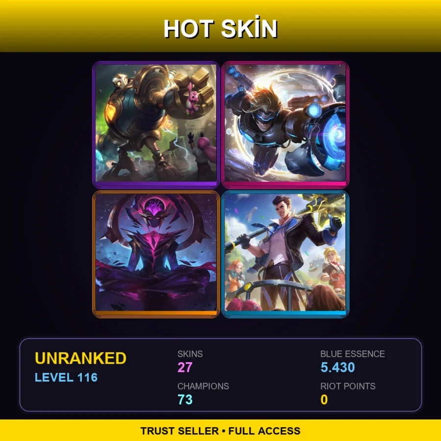 TR | Lv116 | Unranked | 27 Skin | 73 Champ