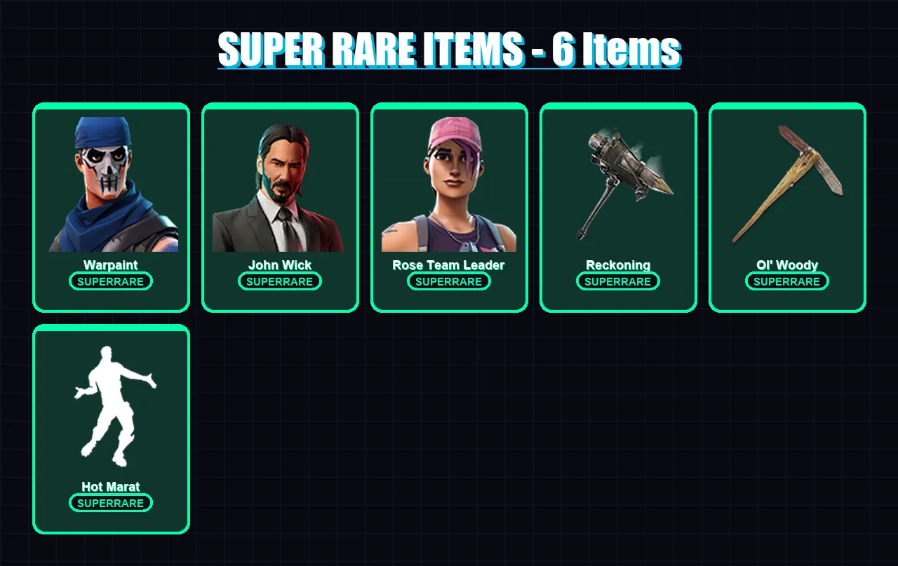 [PC/XBOX/PSN] | Warpaint | John Wick | Rose Team Leader | Singularity | Zenith | 110 skin | 104 pickaxe | 95 emote | 101 glider | Lv1478 — Fortnite account