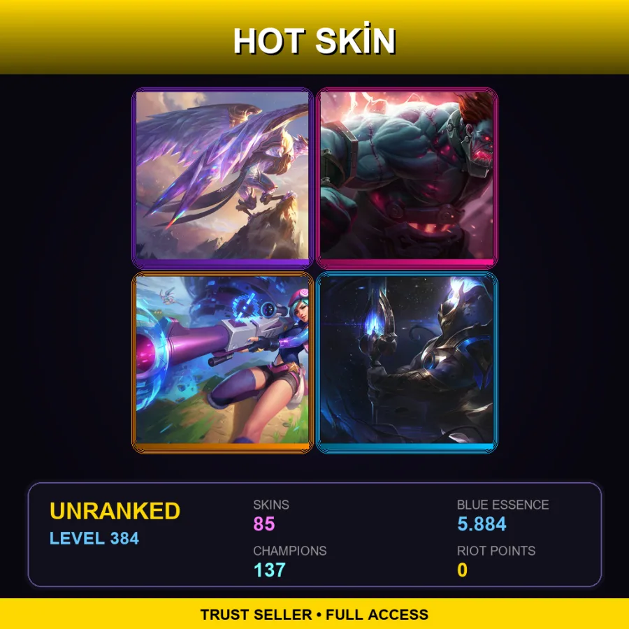 EUNE | Lv384 | Unranked | 85 Skin | 137 Champ — LoL account