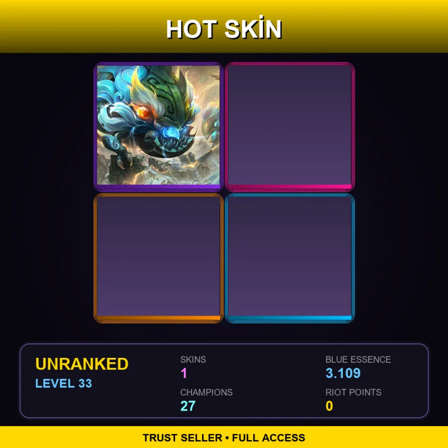 TR | Lv33 | Unranked | 1 Skin | 27 Champ