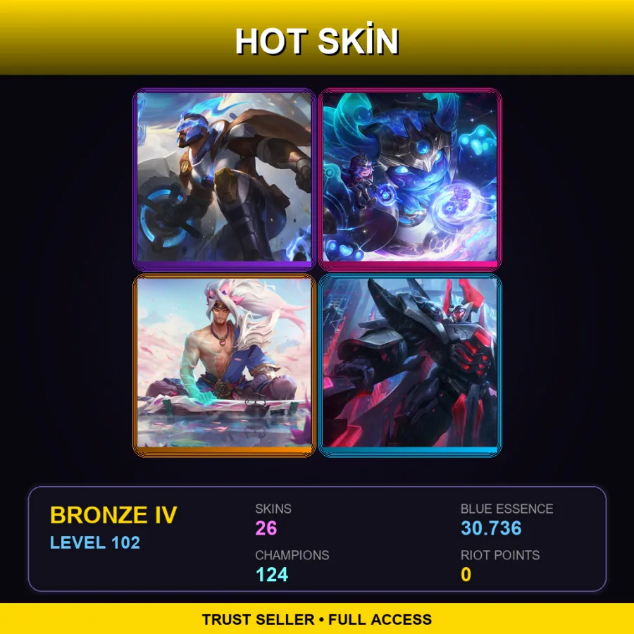 NA | Lv102 | Bronze IV | 26 Skin | 124 Champ