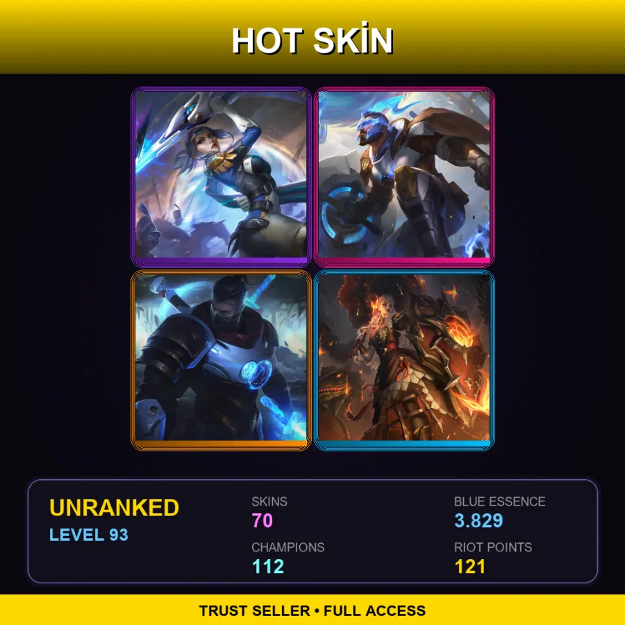 TR | Lv93 | Unranked | 70 Skin | 112 Champ — Sentinel Olaf