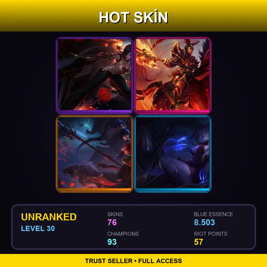 EUNE | Lv30 | Unranked | 76 Skin | 93 Champ — Woad Ashe