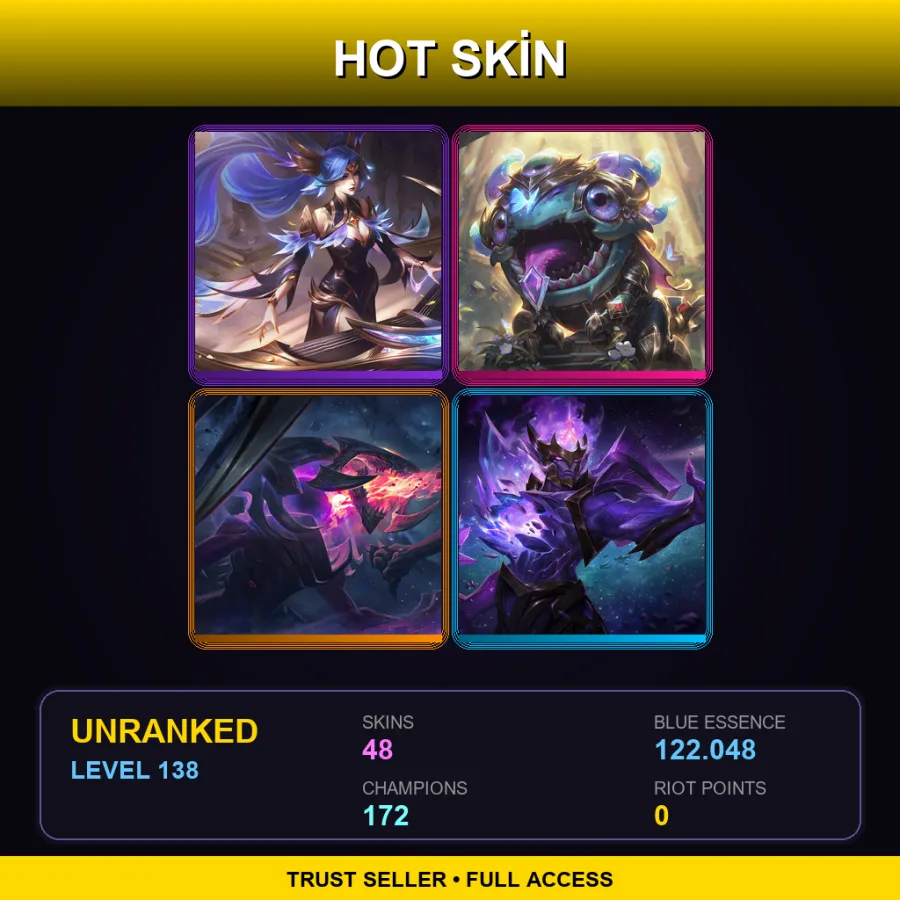 VN | Lv138 | Unranked | 48 Skin | 172 Champ
