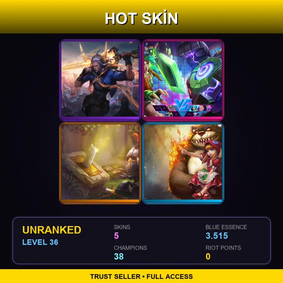 TR | Lv36 | Unranked | 5 Skin | 38 Champ
