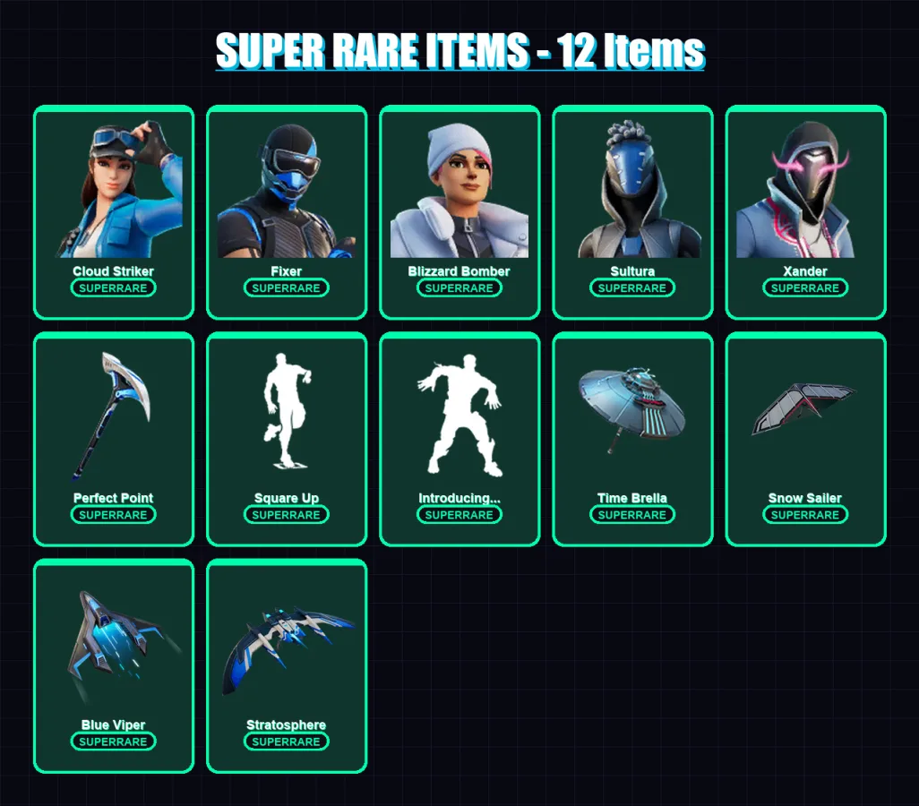 [PC/XBOX/PSN] | Cloud Striker | Fixer | Blizzard Bomber | Sultura | Xander | 59 skin | 77 pickaxe | 70 emote | 77 glider | Lv1212 — Fortnite account