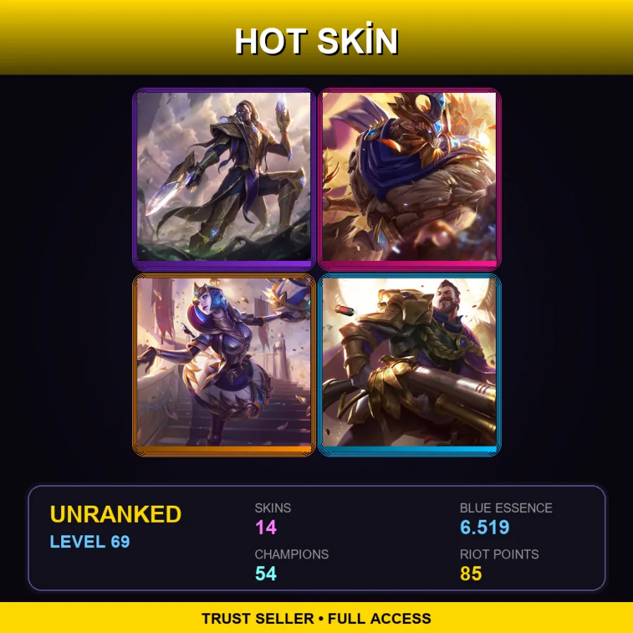 NA | Lv69 | Unranked | 14 Skin | 54 Champ