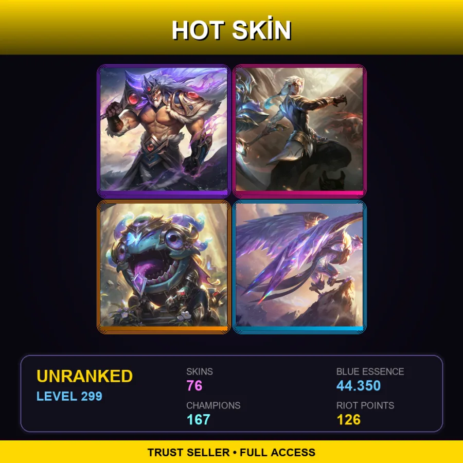 ME | Lv299 | Unranked | 76 Skin | 167 Champ