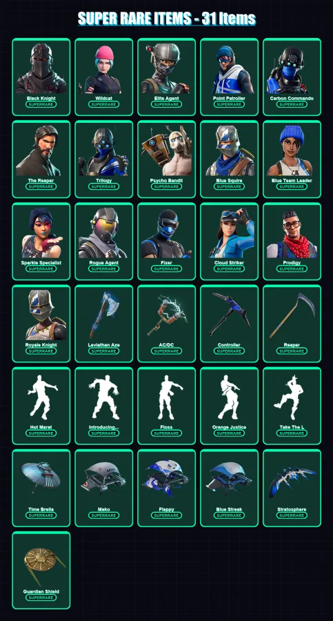 [PS4/PS5/XBOX/PC] | Black Knight | Wildcat | Elite Agent | 226 skin | Lv2058