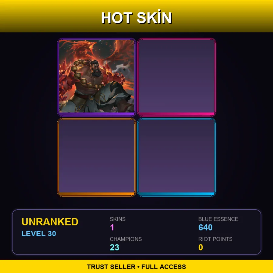 EUW | Lv30 | Unranked | 1 Skin | 23 Champ — Unranked / Smurf League of Legends
