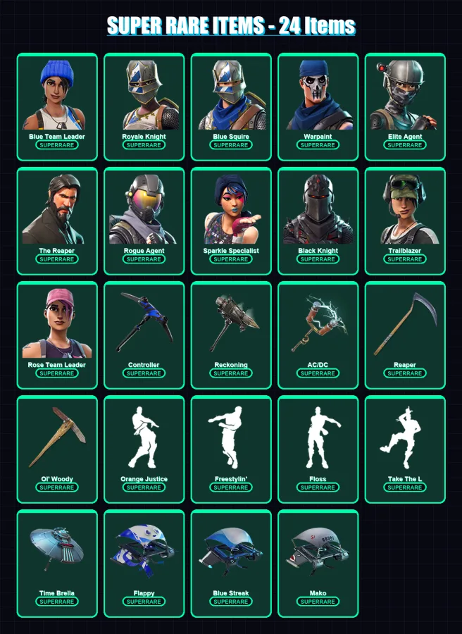 [PS4/PS5/XBOX/PC] | Blue Team Leader | Royale Knight | Blue Squire | Warpaint | Elite Agent | 57 skin | 51 pickaxe | 66 emote | 62 glider | Lv874 — Fortnite account