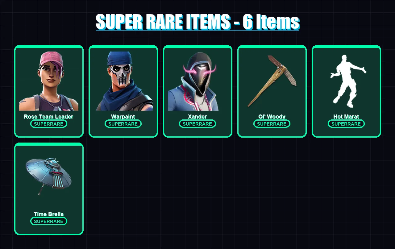 [PC/XBOX] | Rose Team Leader | Warpaint | Xander | Peter Griffin | Valeria | 31 skin | 71 pickaxe | 72 emote | 72 glider | Lv1225