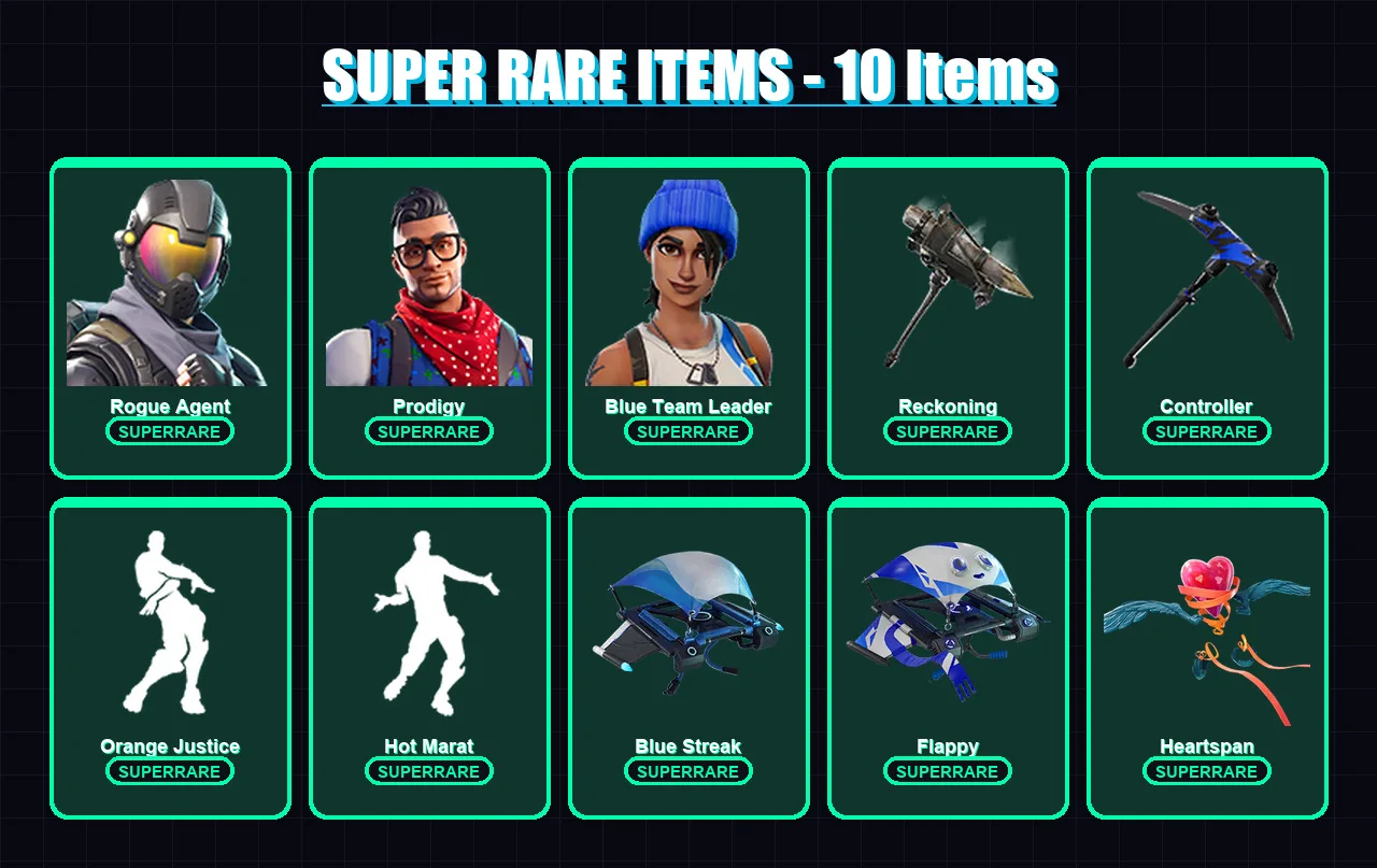 [PC/XBOX] | Rogue Agent | Prodigy | Blue Team Leader | Lynx | The Visitor | 36 skin | 26 pickaxe | 52 emote | 42 glider | Lv629 — Fortnite account