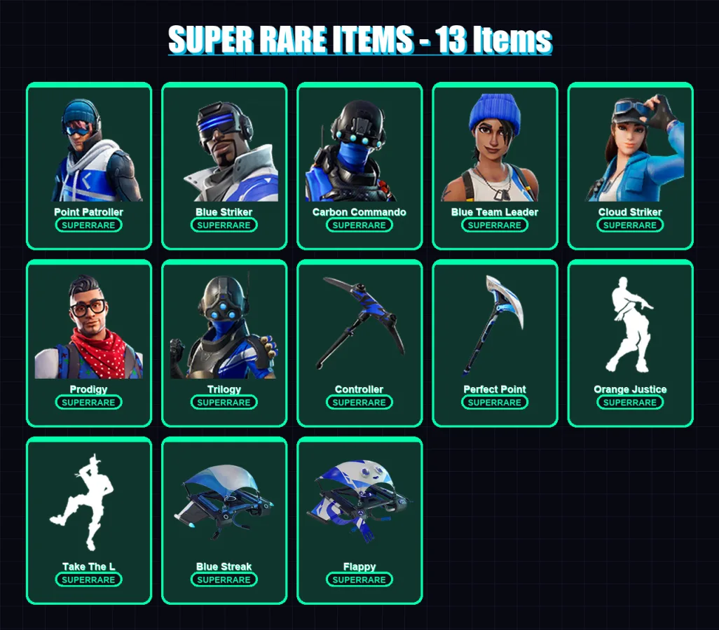 [PC/XBOX/PSN] | Point Patroller | Blue Striker | Carbon Commando | 32 skin | Lv340