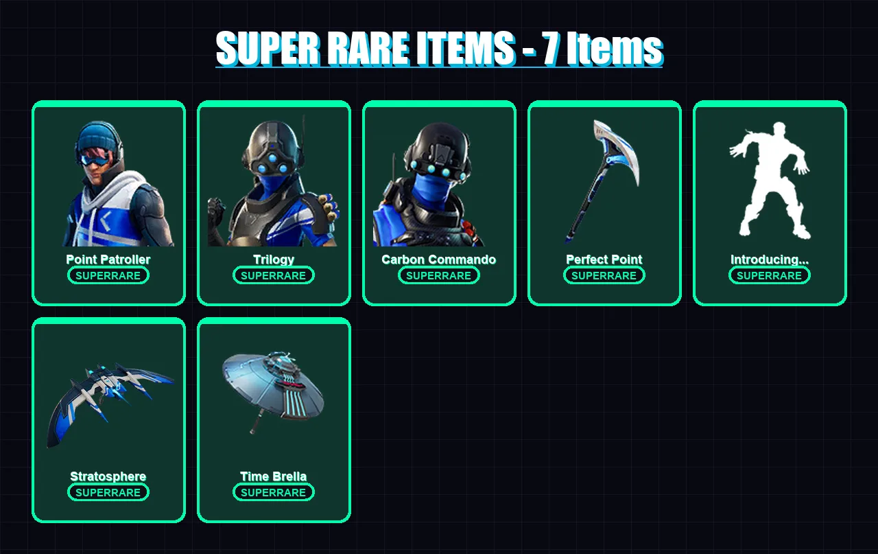 [PC/XBOX] | Point Patroller | Trilogy | Carbon Commando | Sentinel | Rox | 20 skin | 21 pickaxe | 22 emote | 22 glider | Lv340